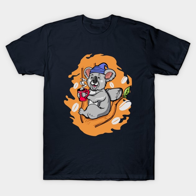 koala bear coffee time T-Shirt by Mako Design 